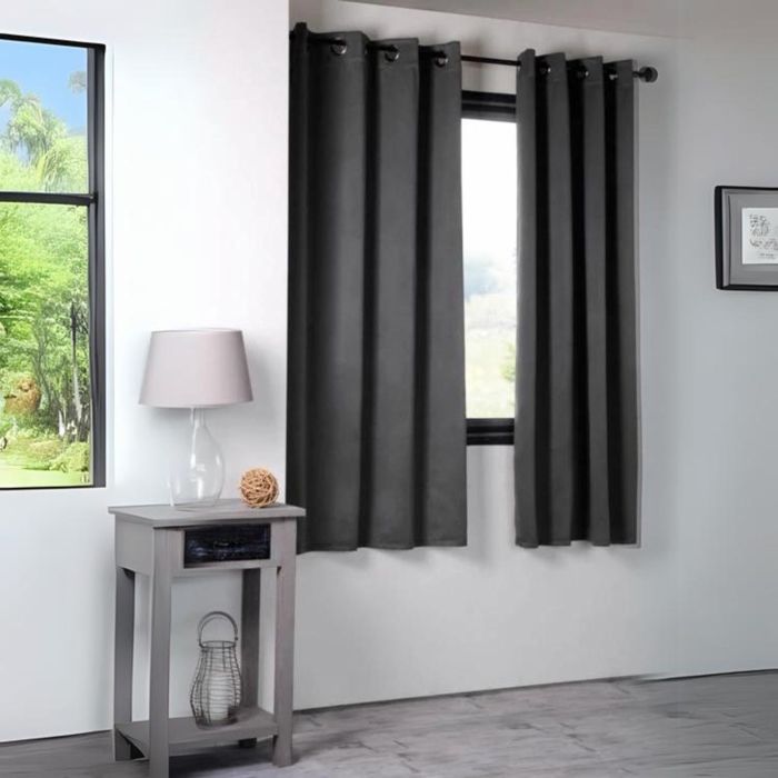 Rideau Occultant Uni 210gr/m2 - Anthracite - 140 x 280 cm