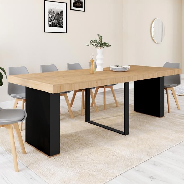 IDMARKET Table console extensible EDEN 10 personnes 235 cm bois et noir IDMARKET Table console extensible EDEN 10 personnes 235 cm bois et noir