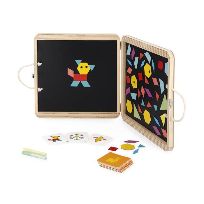 JANOD - Puzzle Magnétique Géométrique - Mallette Bois - 120 magnets - Dès 4  ans - Cdiscount Jeux - Jouets
