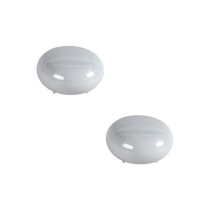 Lot de 2 porte-savons de douche creux en ABS avec couvercle en silicone antidérapant pour tuyau de 24 mm