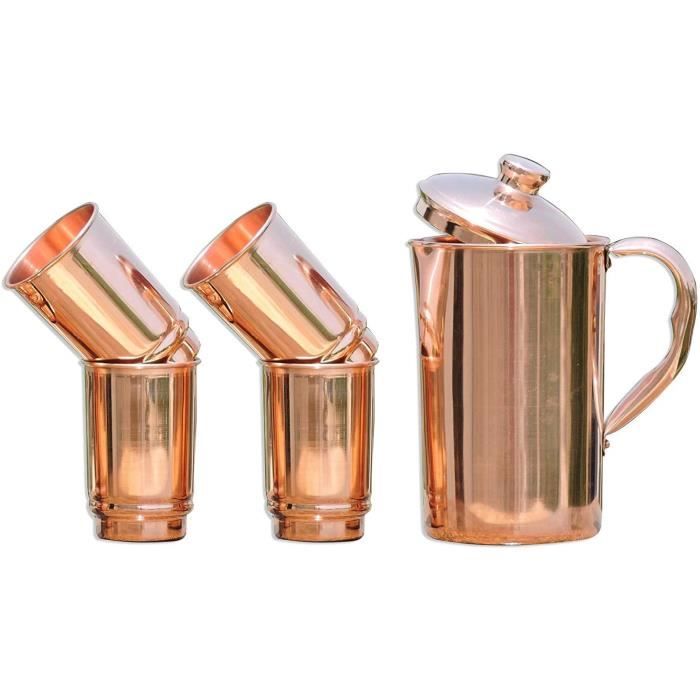 Pichet en cuivre pour cuisine et table Pichet à eau décoratif en cuivre pur mart