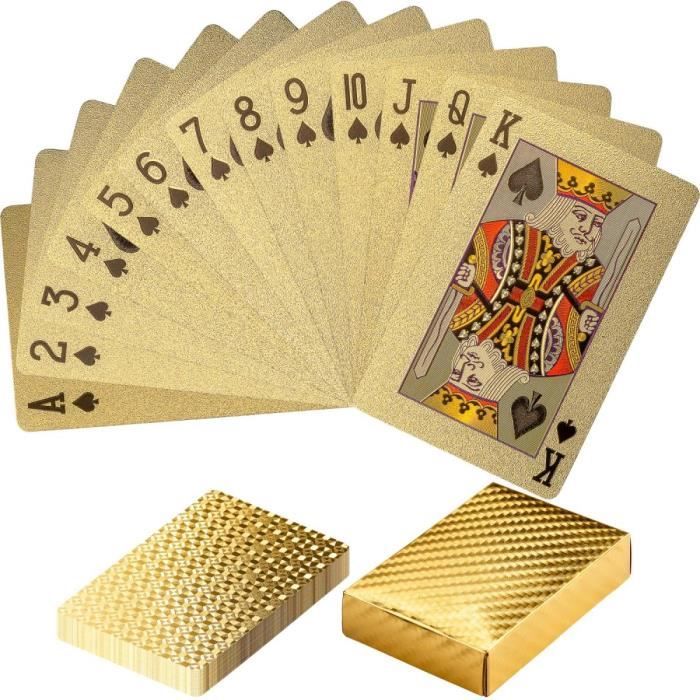 Jeu de cartes de poker MAXSTORE - 54 cartes - couleur or