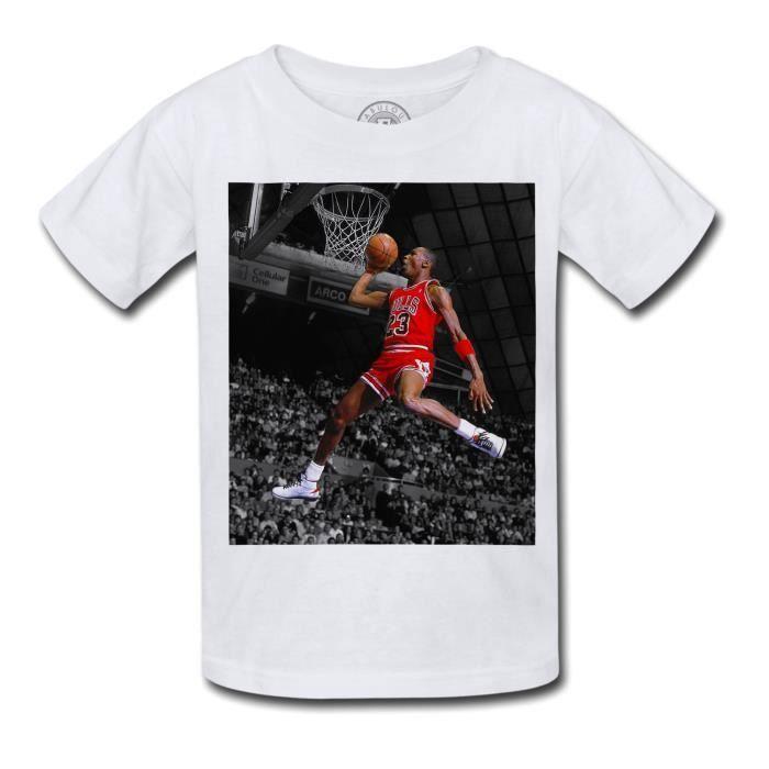 T-shirt Enfant Michael Jordan Gros Dunk Chicago Bulls Basketball GOAT Blanc  - Cdiscount Prêt-à-Porter