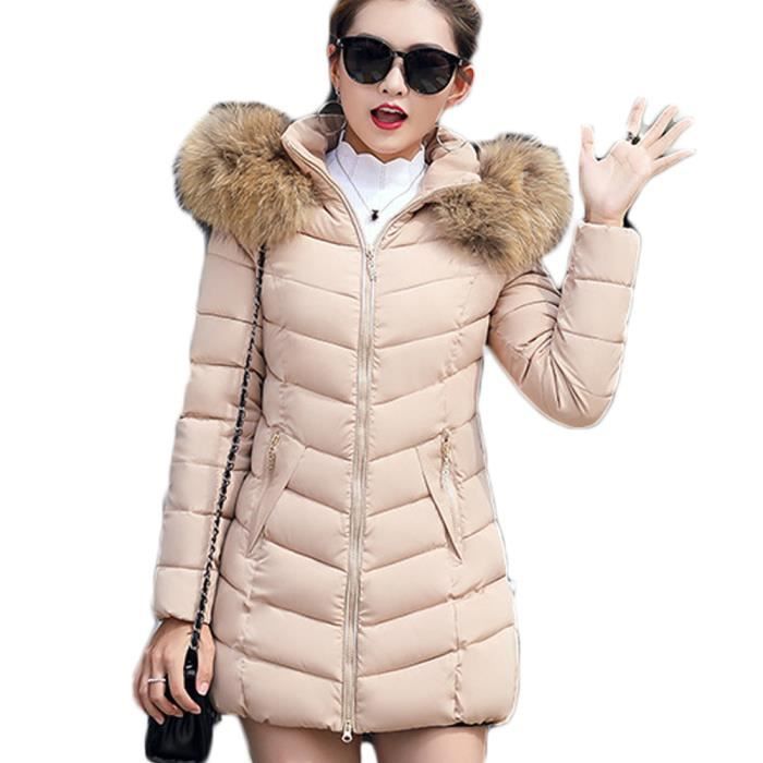 Doudoune femme de Marque luxe Section moyenne et longue Grand col