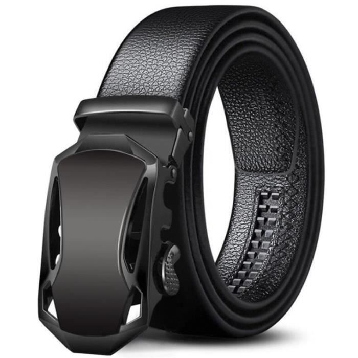 CEINTURE Homme - Boucle automatique de ceinture noire style 14 - noir YH™