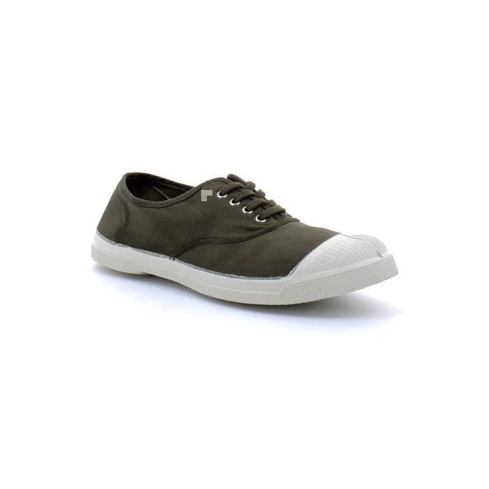 Bensimon Basket - BENSIMON - Lacet Kaki - Femme - Vert - Lacets - Plat - Textile