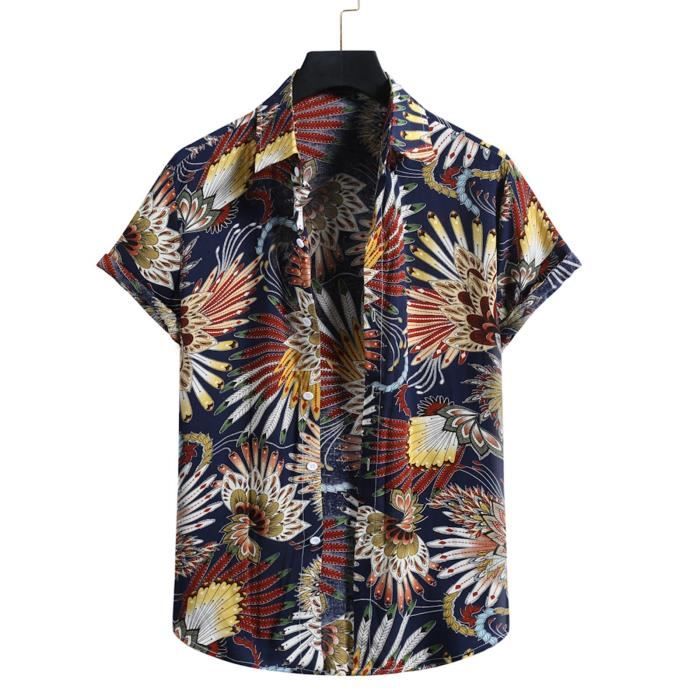 Chemises Solides À Manches Courtes En Lin Pour Hommes Coupe