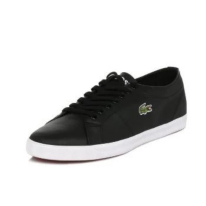 Baskets Homme Lacoste Marcel Noir en Cuir Noir Cdiscount Chaussures
