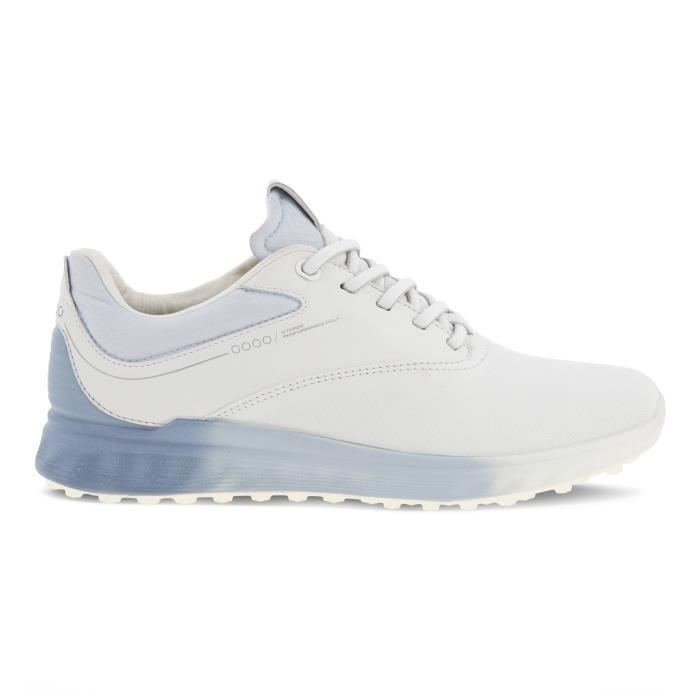 chaussures de golf de golf sans crampons femme ecco s three - white/grey/blue - 37