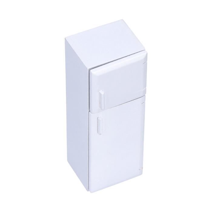 Réfrigérateur Miniature En Bois Pour Maison De Poupée échelle 1/12 - Meuble Décoratif 6x5x12.5 Cm - Neuf