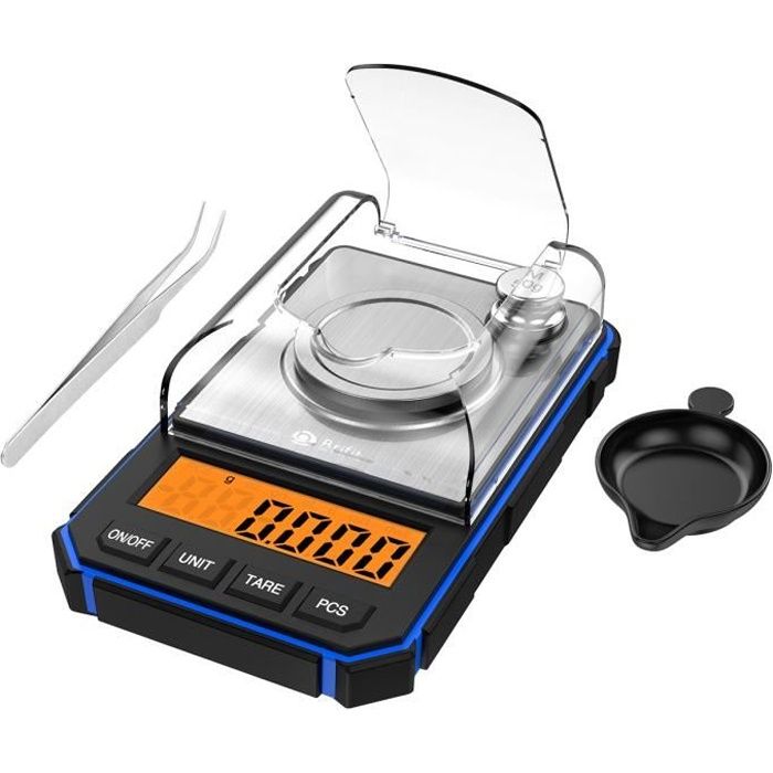 Balance de Bijoux Haute Précision, 50g/0.001g, Pour Cuisine, Bijoux, laboratoire, Fonction de Tare, 6 Unités, Avec poids d'étalonnag