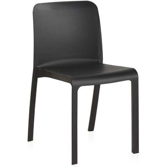 Lot de 6 chaises de jardin empilables en résine coloris anthracite - Longueur 48 x Profondeur 53 x Hauteur 80 cm Lot de 6 chaises de jardin empilables en résine coloris anthracite - Longueur 48 x Profondeur 53 x Hauteur 80 cm