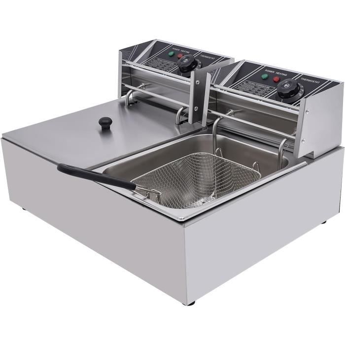 Friteuse électrique Professionnelle 2.5kW - 5.5L Inox (Neuf, 60-200°C)