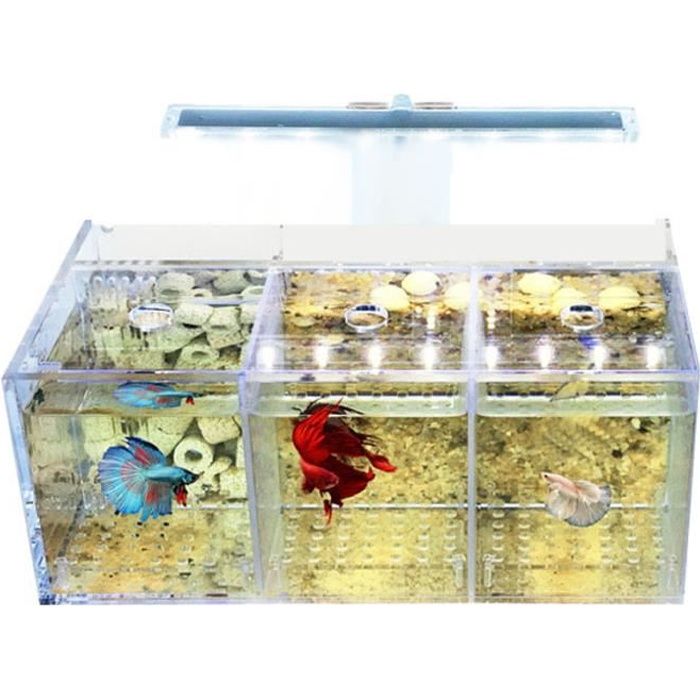 Meilleurs prix pour Aquarium LED Acrylique Betta Ensemble de L'Aquarium Mini Pompe à Eau de Bureau Filtres-Triple