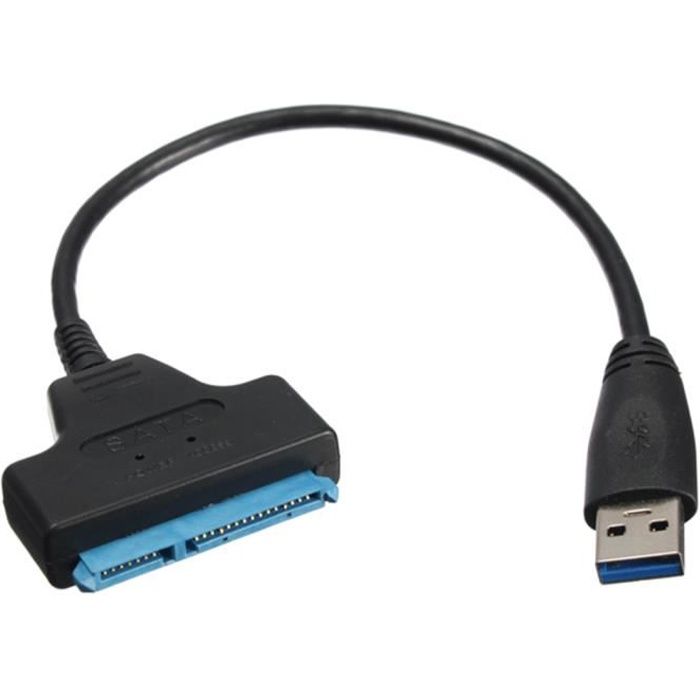 USB 3.0 à SATA 22 broches 2,5 pouces disque dur pilote SSD câble adaptateur  - Cdiscount Informatique