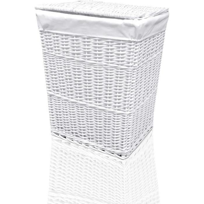 Panier De Rangement Avec Couvercle ARPAN Panier De Rangement En Papier Tressé Avec Doublure En Tissu Blanc, Blanc, Large, Meidum Rangement Salle De Bain