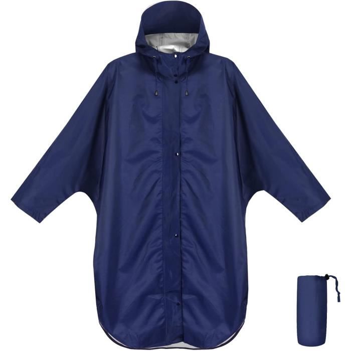 Poncho Pluie Imperm able L ger avec Capuche et Manches Coupe vent