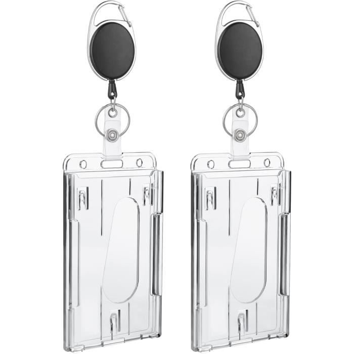 Uniclife Porte Badge Coulissant Marbré En Plastique Enrouleur De Badge Rétractable Mousqueton Lanière Détachable Porte Carte Navigo Vertical Gaufré Travailleur Infirmier Enseignant Étudiants Turquoise