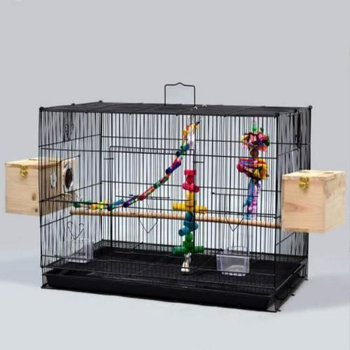supfine cage d'élevage en métal et fer épais de 75,5*45*45cm pour petites et moyennes volées d'oiseaux (noir)   -cage oiseau