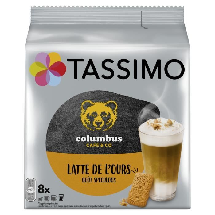 LOT DE 3 - TASSIMO Columbus latte de l'ours goût