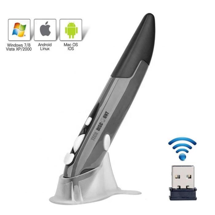 TD® souris sans fil ajustable stylo ergonomique silencieuse modèle vertical rechargeable ordinateur portable bureau tablettes smartp