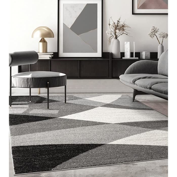 Tapis de salon - The Carpet PEARL - Gris - 160x220 - Motifs géométriques