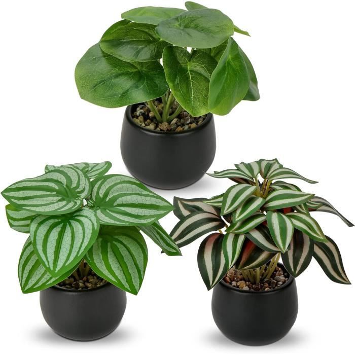 Lot De 2 Plantes Artificielles En Pot -Fausses Plantes Pour Le Bureau L Ms41f