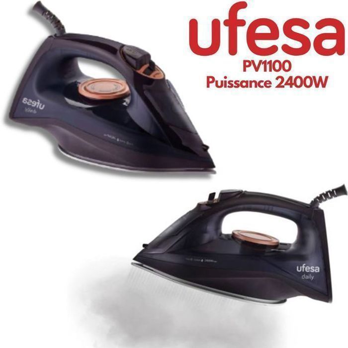 Fer à Vapeur - Ufesa - PV1100C - 2400W - Jet de Vapeur 120g - Antigoutte - Repassage Vertical - Ufesa