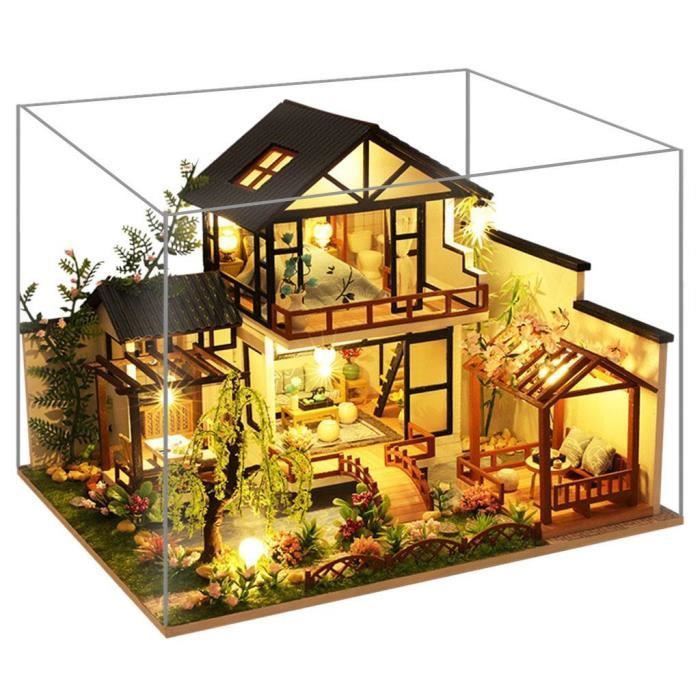 marque generique - Maison de Poupée Miniature Bricolage Maison Miniature en  Kit avec Lumière LED - Poupées - Rue du Commerce