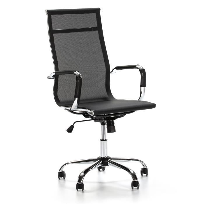 Fauteuil de Bureau inclinable Slim Cuir synthétique Chaise Executive avec appuie-tête et Coussin rembourré Hauteur réglable