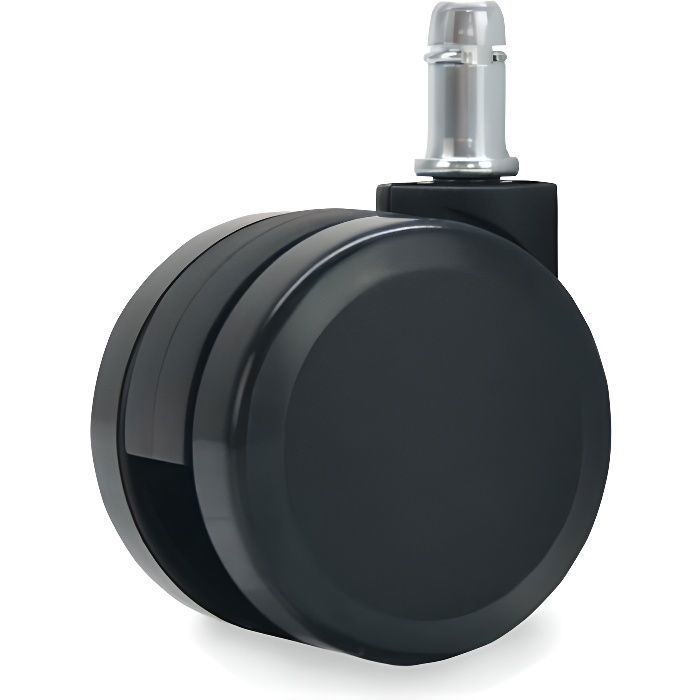 Roulette universelle - WAYTEX - 60 mm - Compatible tous sols - Couleur Noir - Tige 11 mm