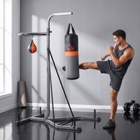 Punching Ball Mural Réglable En Hauteur - Sac De Frappe Pliable Pour Maison, Enfants Et Adultes, Avec Ressort élastique - 12