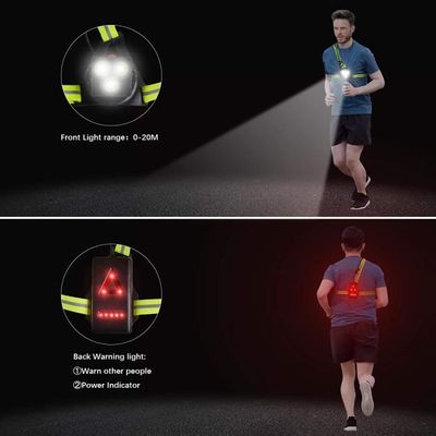 Lampe De Course Husgw LED Rechargeable - Éclairage Poitrine + Bandes Réfléchissantes - USB Type-C