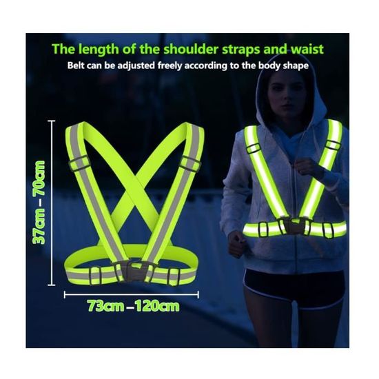 Gilet De Sécurité Vélo Harnais De Reflechissant Réglable Gilet