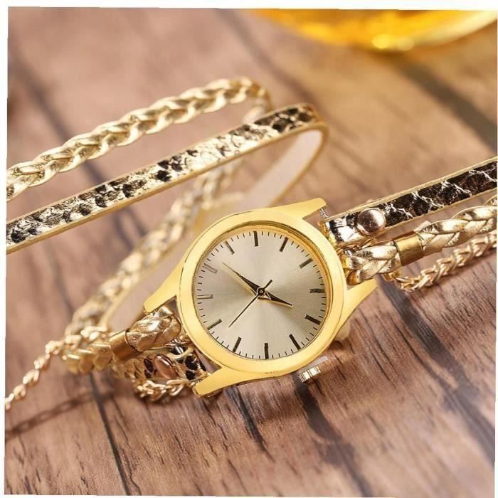 Bracelet montre hotsell cuir tressé