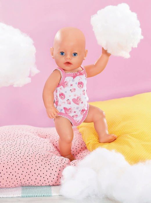 Robe Rose A Fleurs Avec Poussin Baby Born - 43 cm - Habit Poupee - Zapf Accessoire Poupon
