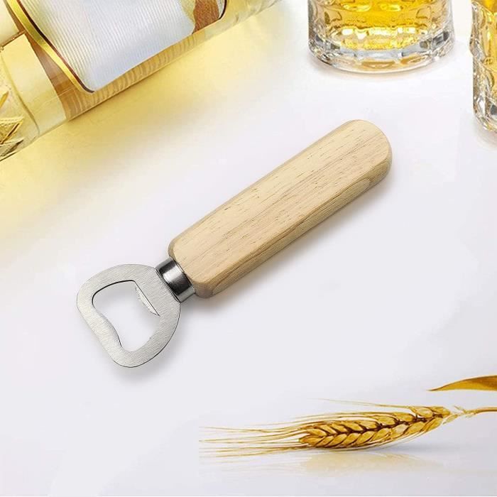 8 Pièces Ouvre-Bouteille En Bois Poignée, Ouvre-Bouteille Avec Poignée En Bois, Ouvre-Bouteille De Bière Avec Poignée En Bois, Pour La Maison, Cuisine, Bar, Cadeau