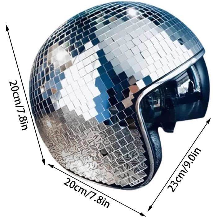 Casque à Boule Disco Avec Visière Rétractable - Effet Miroir Pour Fêtes, Mariages, DJ (argent, Or, Rose)