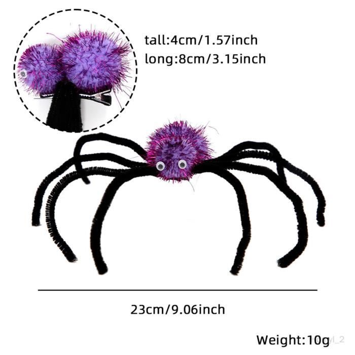 Halloween araignée pince à cheveux Barrette Cosplay Costume coiffure  chapeaux fête faveur décoration araignée épingle Violet - Cdiscount Au  quotidien