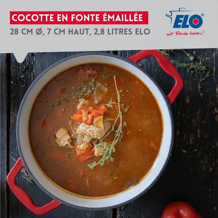 Cocotte En Fonte émaillée – 3 Litres – Marron – Compatible Gaz
