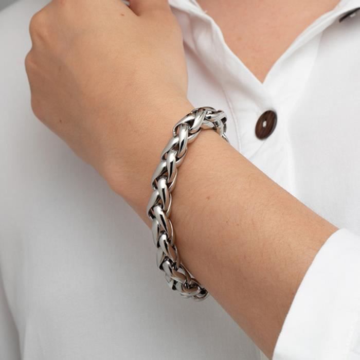 Bracelet Lotus Open Cuff En Acier Inoxydable - Bijou Floral Bohème Creux Réglable Pour Femme - Taille Ajustable 6-9 Pouces