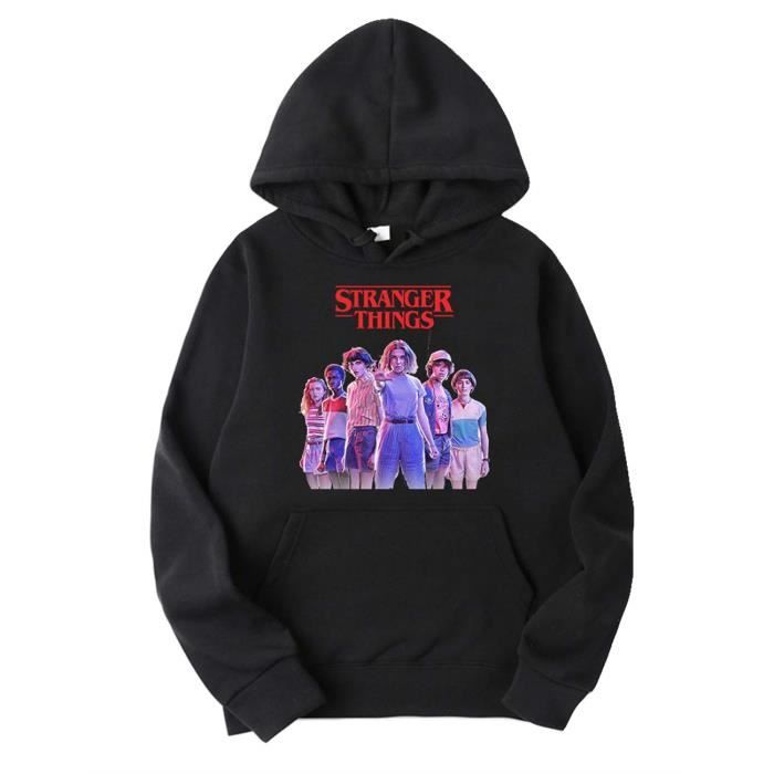 Minetom Femme Sweatshirt Stranger Things a Capuche Stranger Things Imprime Hoodie Fan de Stranger Things Noir Cdiscount Pret a Porter