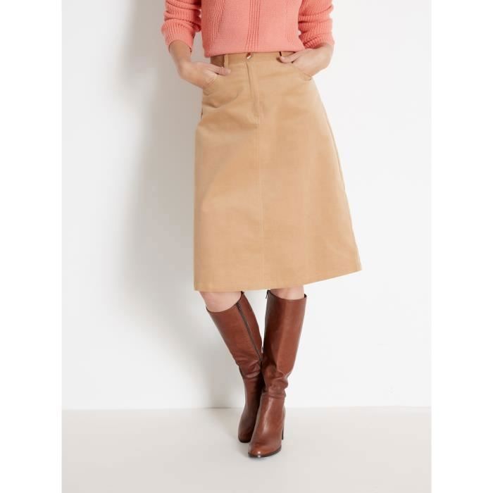 Jupe velours camel shop