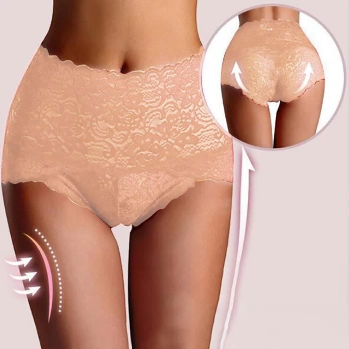 Culotte en dentelle taille haute Marque Modele Beige Adulte Femme Beige Cdiscount Pret a Porter
