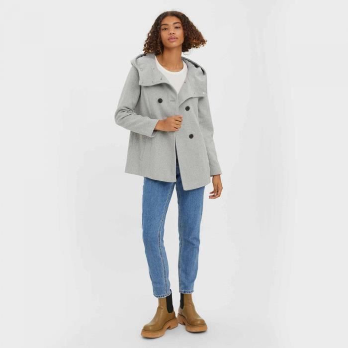 Manteau Femme VERO MODA Gris clair Automne Hiver