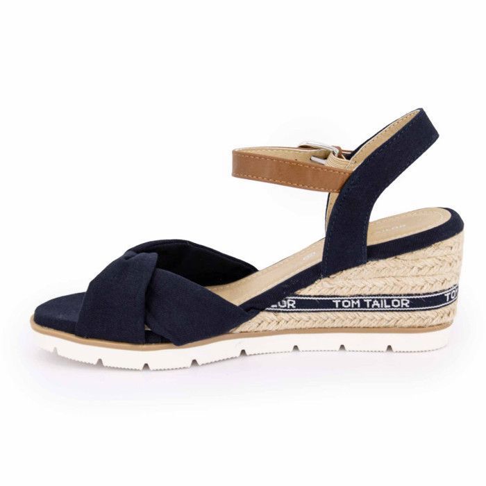 Nu pieds talon compense Tom Tailor bleu
