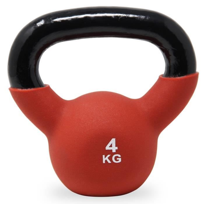 Kettlebell 4 Kg Avec Revêtement Néoprène – Poids En Fonte, Poignée Ergonomique Antidérapante | Pour Entraînement Force, Cardio, Fitness - 5