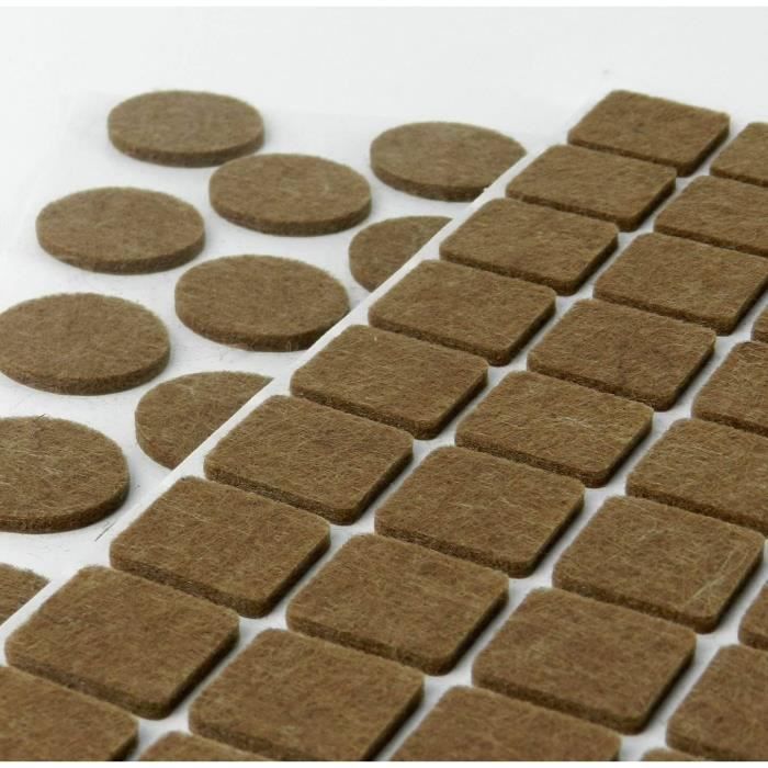 Lot de 120 patins feutre adhésif marron