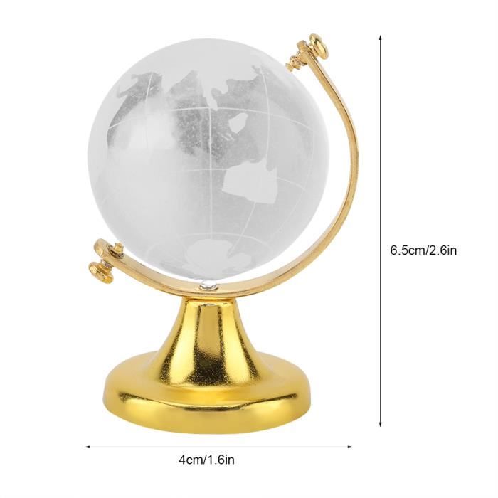 Globe Terrestre Rond Carte Du Monde Cristal Boule De Verre Sphère