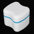 AYNEFY Boîte de prothèse 3 Couleurs Caisse de Stockage de Fausses Dents de Dentier avec Filtre(Bleu)-2